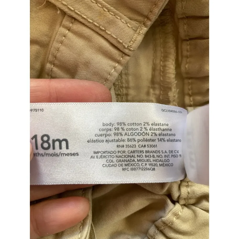 Carter’s Baby Boy’s Khaki Shorts, Size 18M
